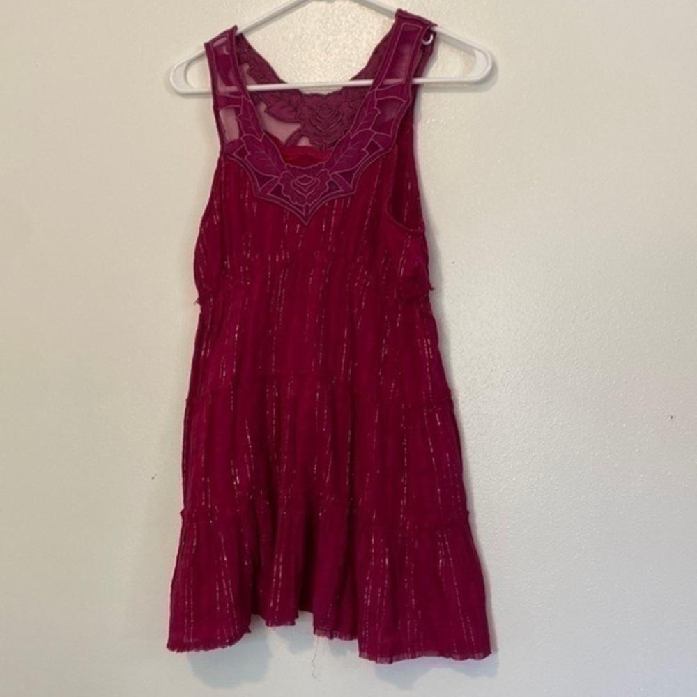 Free people 100% cotton embroidered floral detail sleeveless dress 8